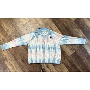 C&C California Tie Dye Sweatshirt (1/4 Zip) Beach Fleece Boho Top LARGE